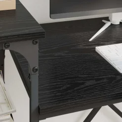 vidaXL Bureau Zwart Eiken Bewerkt hout 135 x 50 x 90 cm