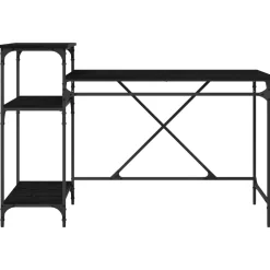vidaXL Bureau Zwart Eiken Bewerkt hout 135 x 50 x 90 cm