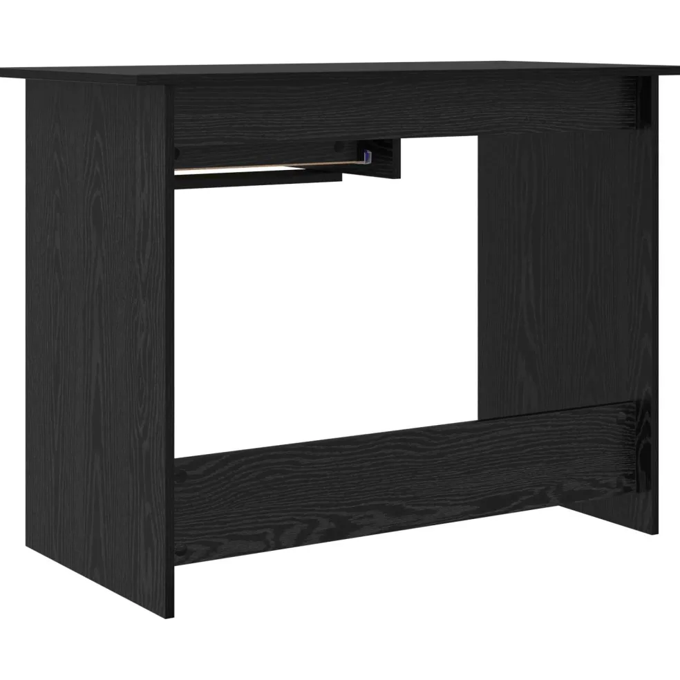 vidaXL Bureau Zwart Eiken 100 x 50 x 76 cm Bewerkt hout