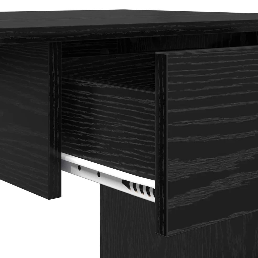 vidaXL Bureau Zwart Eiken 100 x 50 x 76 cm Bewerkt hout