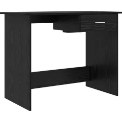 vidaXL Bureau Zwart Eiken 100 x 50 x 76 cm Bewerkt hout