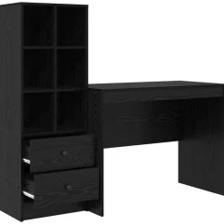 vidaXL Bureau Zwart Eiken 145.5 x 50 x 127 cm 2 st
