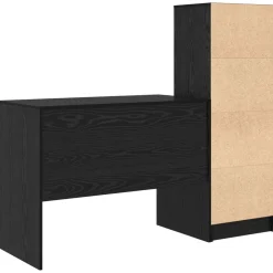 vidaXL Bureau Zwart Eiken 145.5 x 50 x 127 cm 2 st