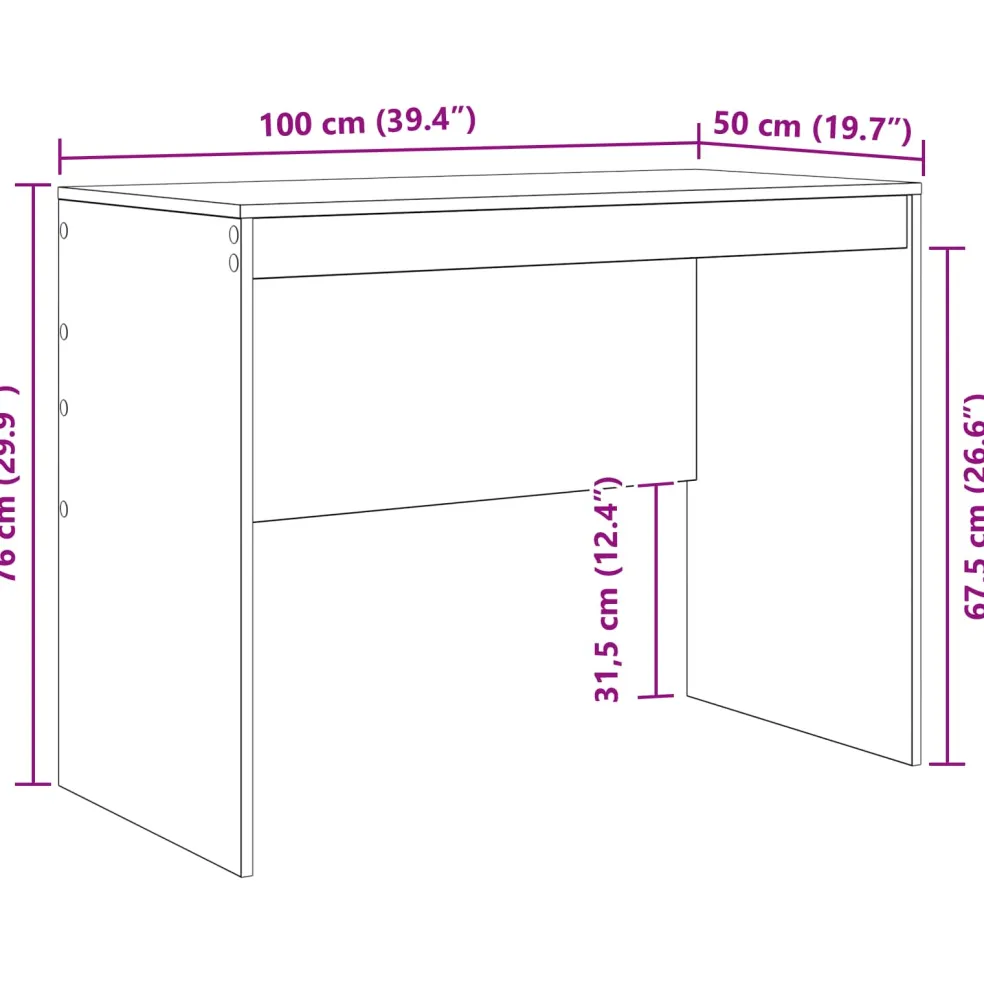 vidaXL Bureau Zwart Eiken 145.5 x 50 x 127 cm 2 st