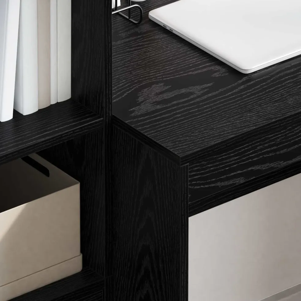 vidaXL Bureau Zwart Eiken 145.5 x 50 x 127 cm 2 st