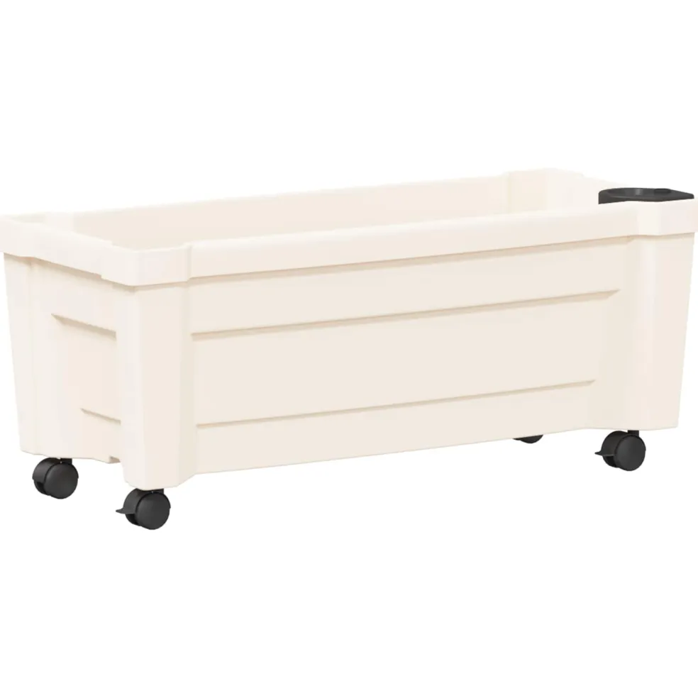 vidaXL Calypso plantenbak met wielen PP Wit