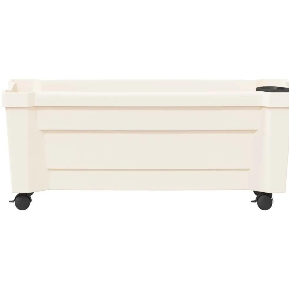 vidaXL Calypso plantenbak met wielen PP Wit