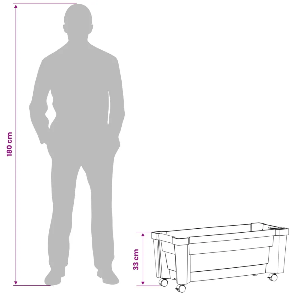 vidaXL Calypso plantenbak met wielen PP Wit