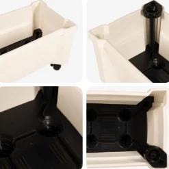 vidaXL Calypso plantenbak met wielen PP Wit
