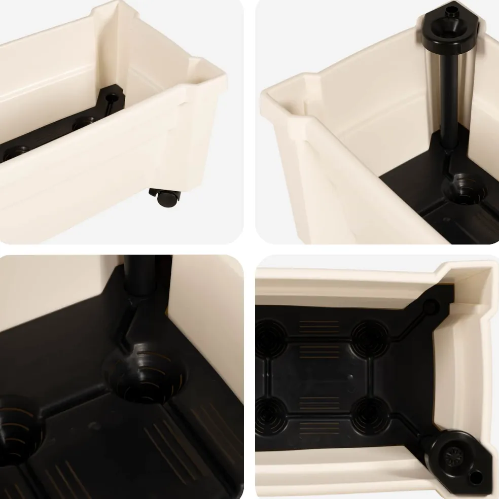 vidaXL Calypso plantenbak met wielen PP Wit