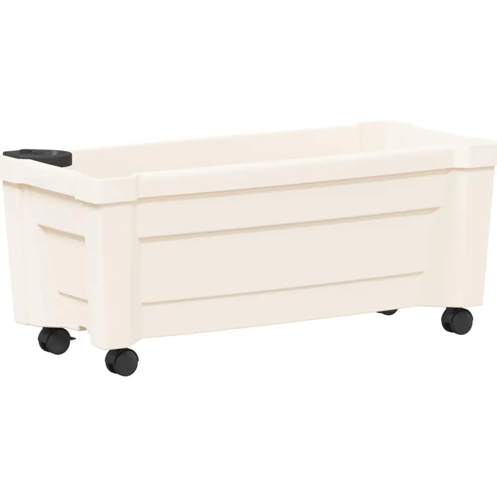 vidaXL Calypso plantenbak met wielen PP Wit