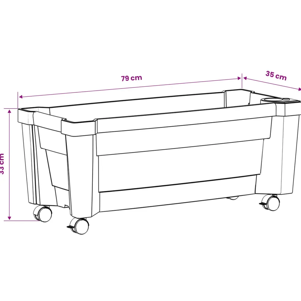 vidaXL Calypso plantenbak met wielen PP Wit