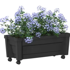 vidaXL Calypso plantenbak met wielen PP Antraciet