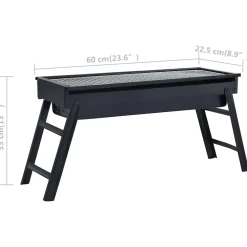 vidaXL Campingbarbecue draagbaar 60x22,5x33 cm roestvrij