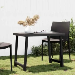vidaXL Campingtafel hout-look 79x56x64 cm PP antracietkleurig