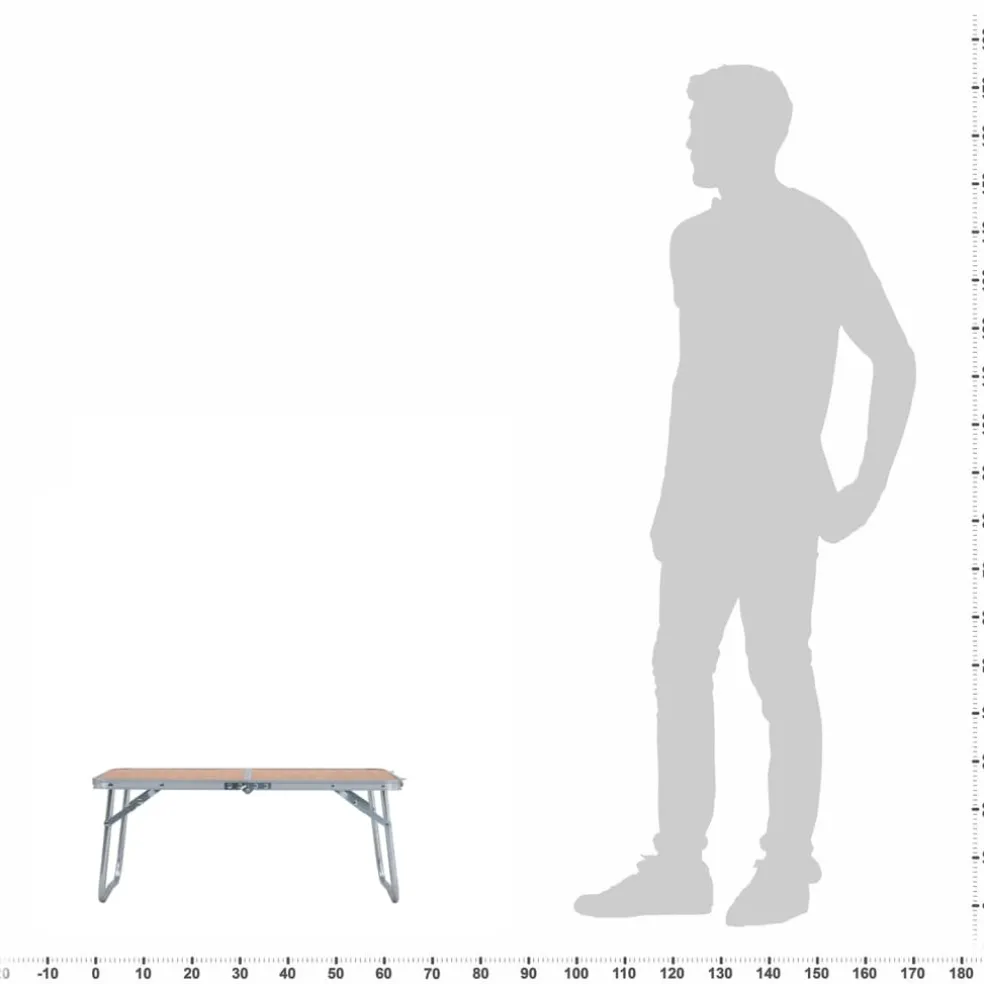 vidaXL Campingtafel inklapbaar 60x40 cm aluminium bruin