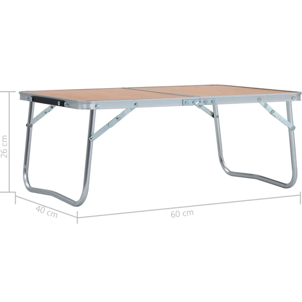 vidaXL Campingtafel inklapbaar 60x40 cm aluminium bruin