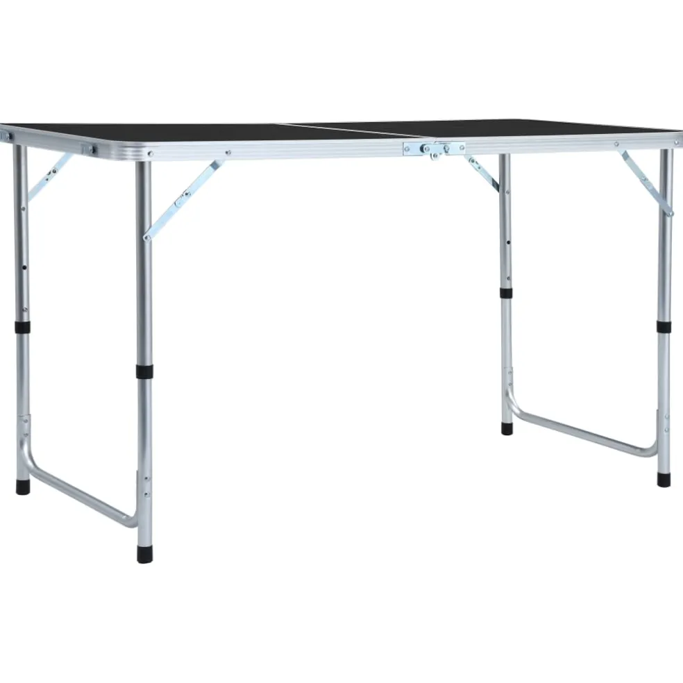 vidaXL Campingtafel inklapbaar 120x60 cm aluminium grijs