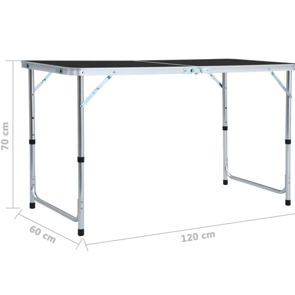 vidaXL Campingtafel inklapbaar 120x60 cm aluminium grijs