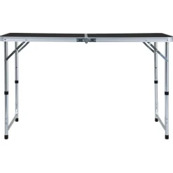 vidaXL Campingtafel inklapbaar 120x60 cm aluminium grijs