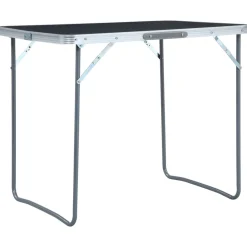 vidaXL Campingtafel inklapbaar met metalen frame 80x60 cm grijs