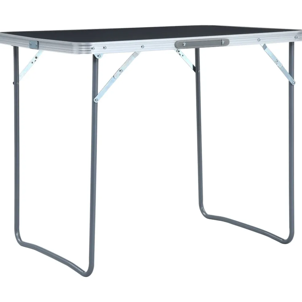 vidaXL Campingtafel inklapbaar met metalen frame 80x60 cm grijs