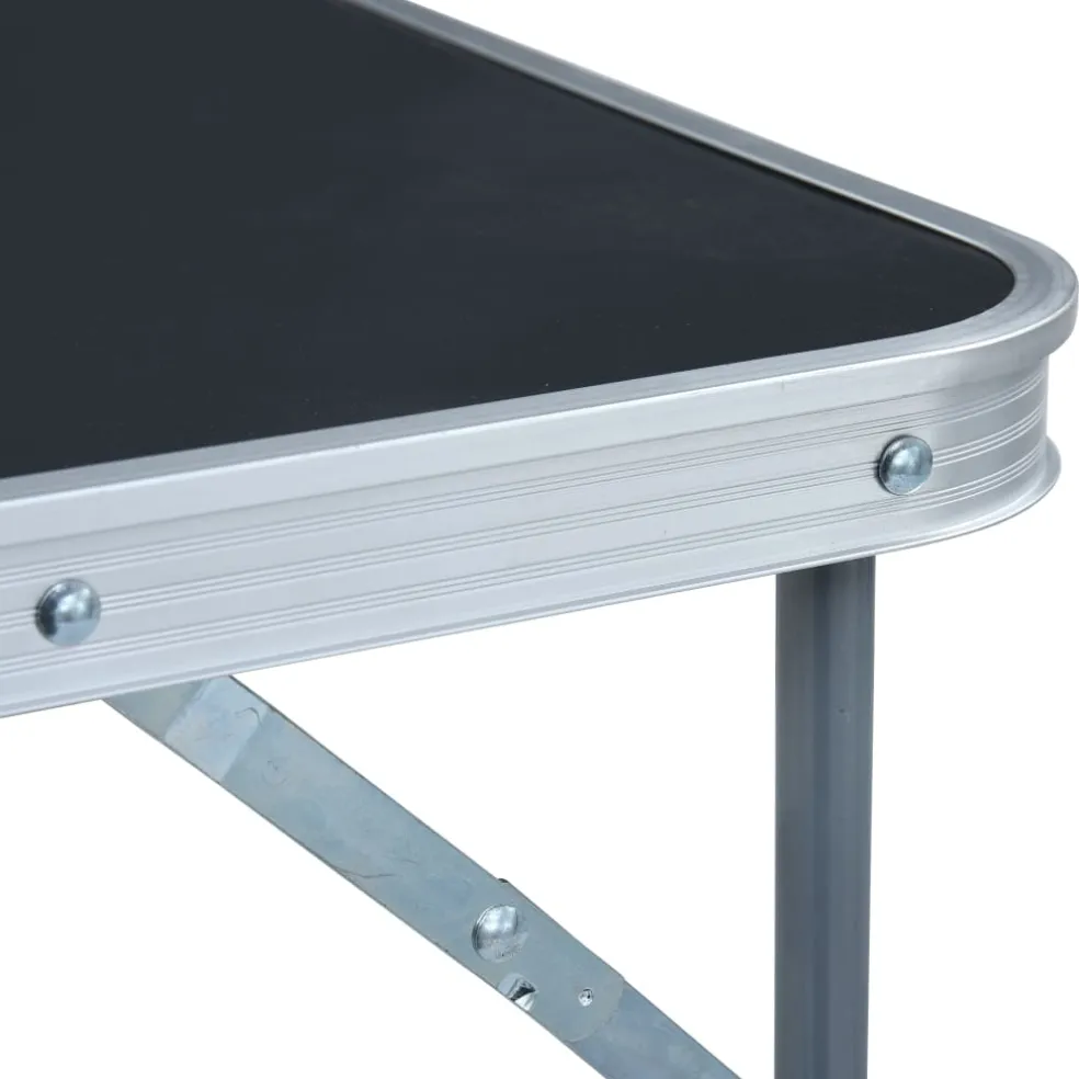 vidaXL Campingtafel inklapbaar met metalen frame 80x60 cm grijs