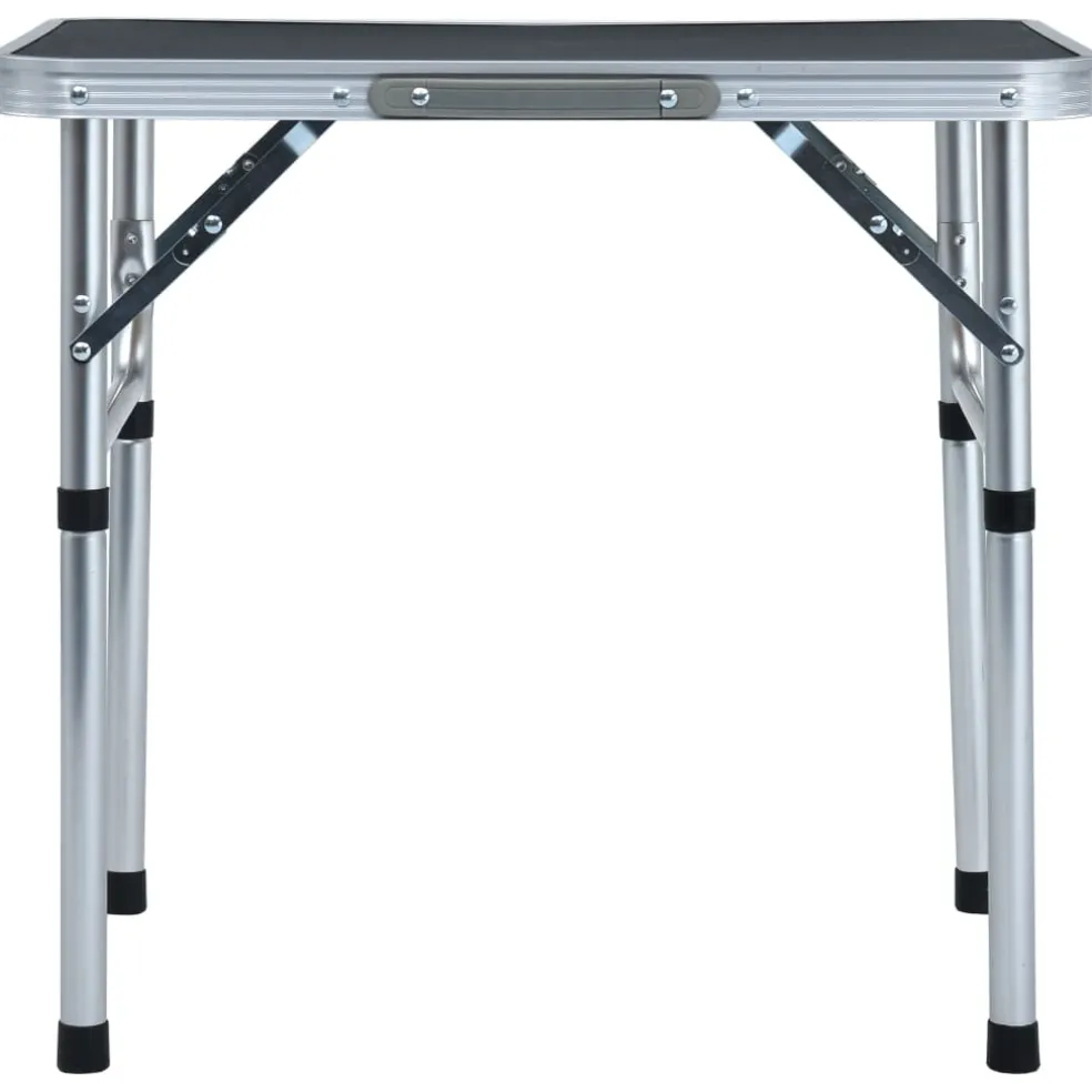 vidaXL Campingtafel inklapbaar 60x45 cm aluminium grijs
