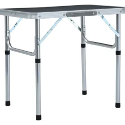 vidaXL Campingtafel inklapbaar 60x45 cm aluminium grijs