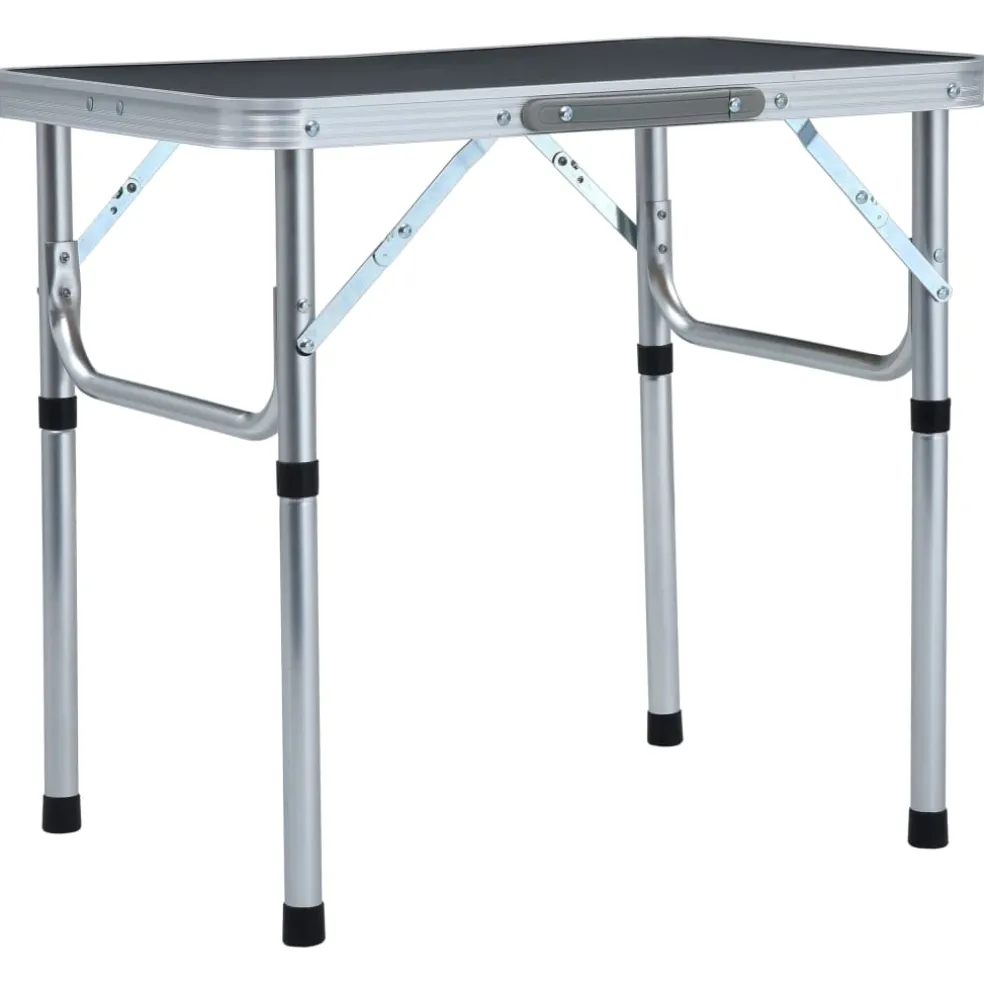 vidaXL Campingtafel inklapbaar 60x45 cm aluminium grijs