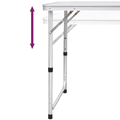 vidaXL Campingtafel inklapbaar en verstelbaar 120x60 cm aluminium