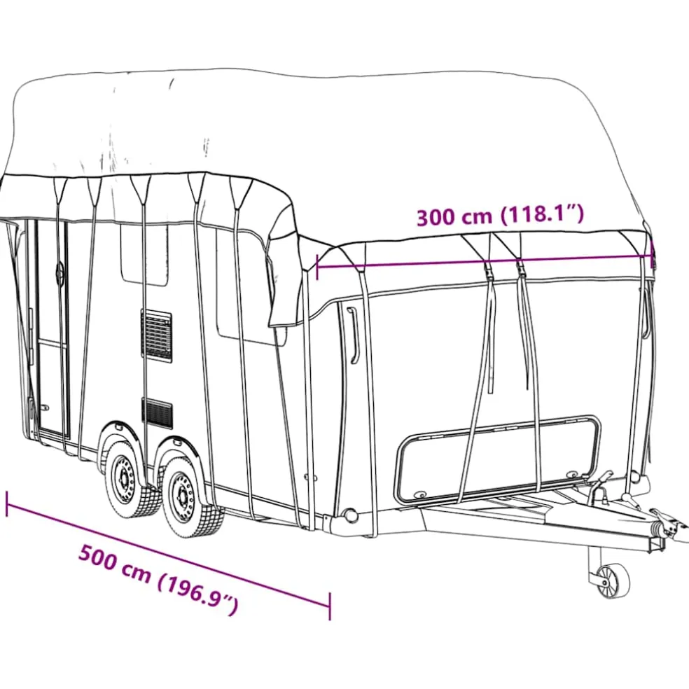 vidaXL Caravan dakbedekking 500x300 cm vliesvlies grijs