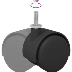 vidaXL Caster 2 st Zwart en Zilver 40,1 x 40,1 x 37,8 mm Ijzer en PP