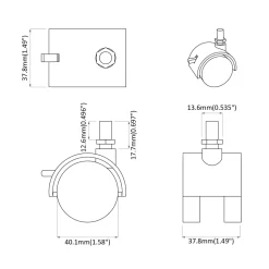 vidaXL Caster 2 st Zwart en Zilver 40,1 x 40,1 x 37,8 mm Ijzer en PP