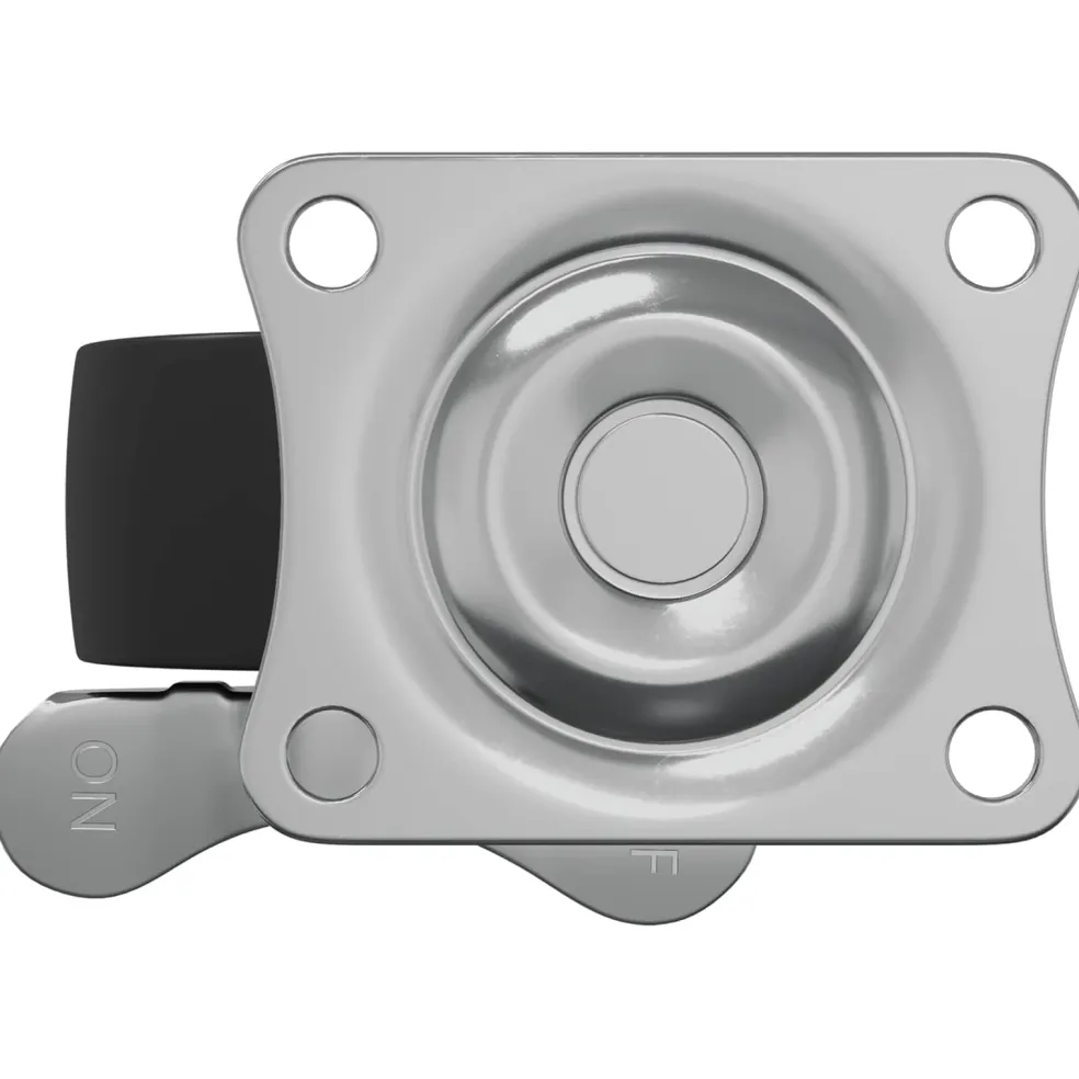 vidaXL Caster 2 st Zwart en zilver 50,7 x 50,7 x 24,4 mm IJs en nylon