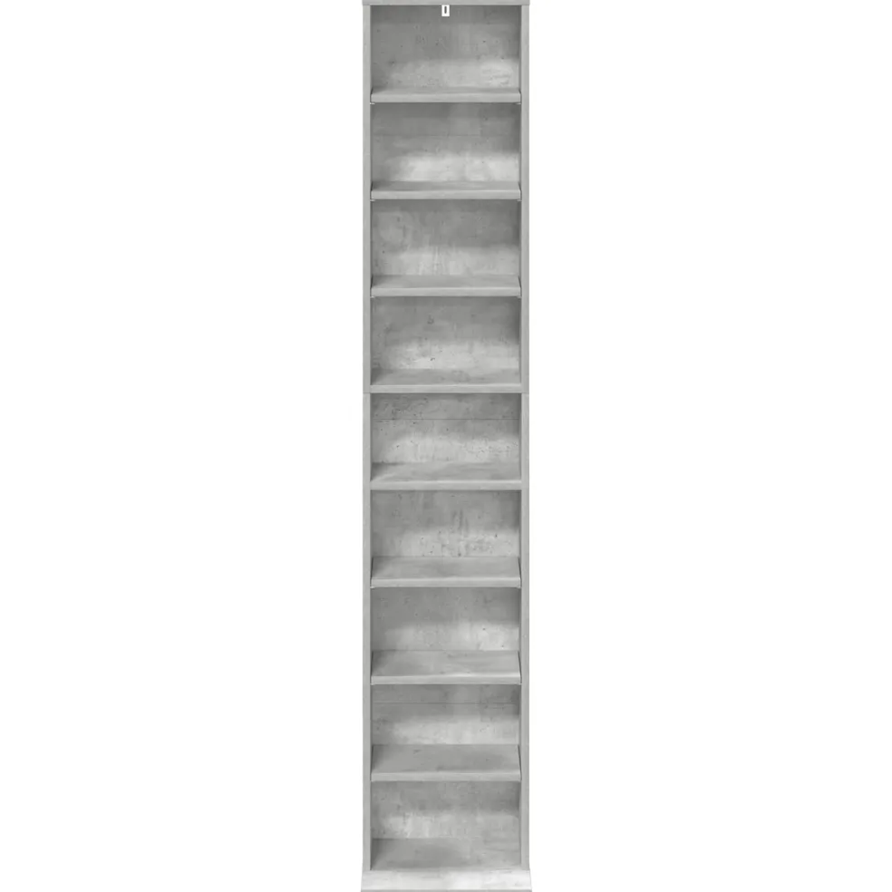 vidaXL CD Kast Betongrijs 33 x 23,5 x 175 cm Bewerkt hout