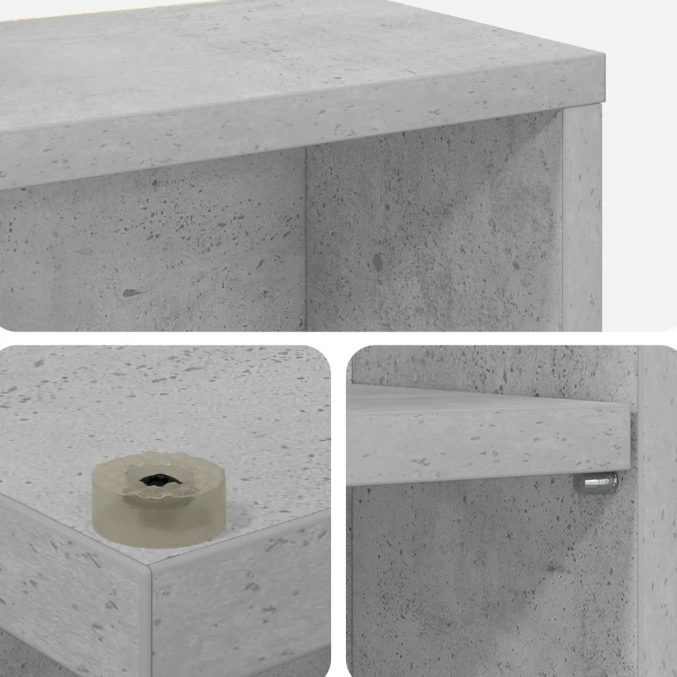 vidaXL CD Kast Betongrijs 33 x 23,5 x 175 cm Bewerkt hout