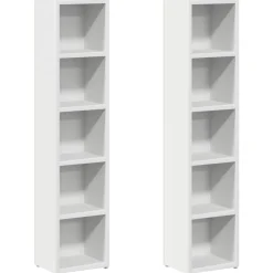 vidaXL Cd-kasten 2 st 21x16x93,5 bewerkt hout wit
