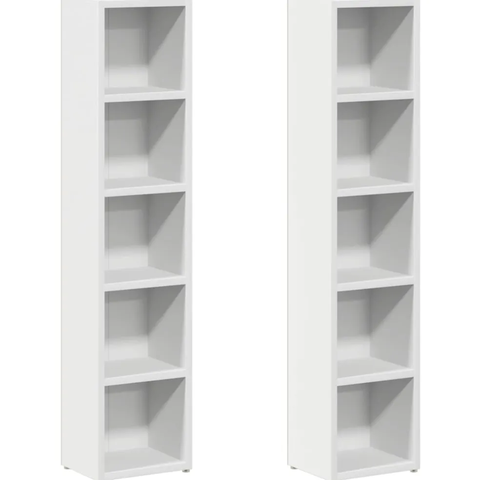 vidaXL Cd-kasten 2 st 21x16x93,5 bewerkt hout wit