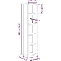 vidaXL Cd-kasten 2 st 21x16x93,5 bewerkt hout wit