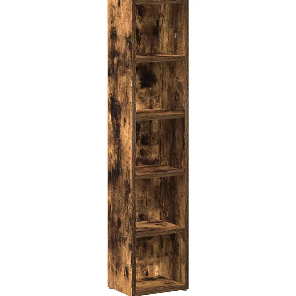 vidaXL CD-kasten 2 st 21x16x93,5 cm bewerkt hout gerookt eikenkleurig