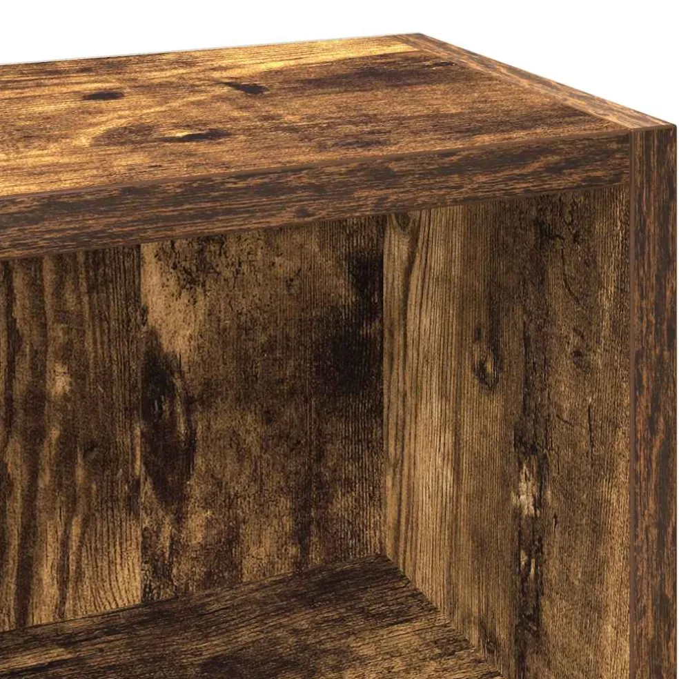 vidaXL CD-kasten 2 st 21x16x93,5 cm bewerkt hout gerookt eikenkleurig