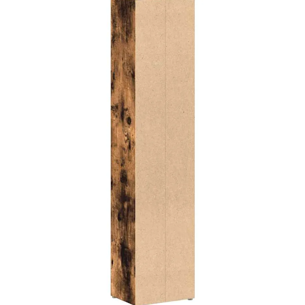 vidaXL CD-kasten 2 st 21x16x93,5 cm bewerkt hout gerookt eikenkleurig
