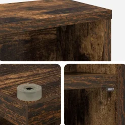 vidaXL CD Kast Gerookt eiken 33 x 23,5 x 175 cm Bewerkt hout
