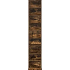 vidaXL CD Kast Gerookt eiken 33 x 23,5 x 175 cm Bewerkt hout