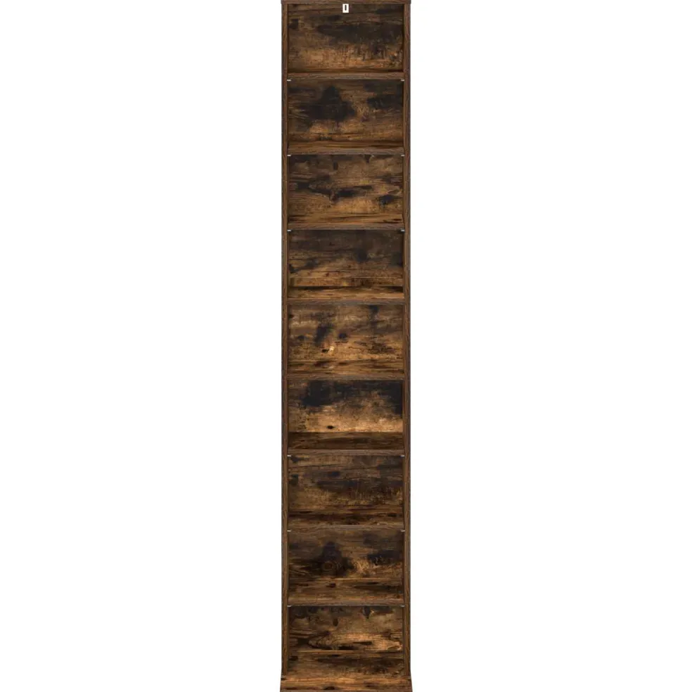 vidaXL CD Kast Gerookt eiken 33 x 23,5 x 175 cm Bewerkt hout