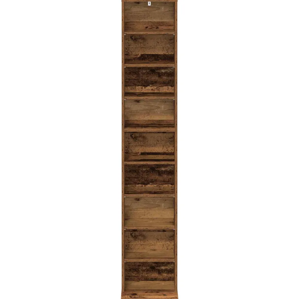 vidaXL CD Kast Oud hout 33 x 23,5 x 175 cm Bewerkt hout