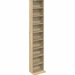 vidaXL CD Kast Sonoma Eiken 33 x 23,5 x 175 cm Bewerkt hout