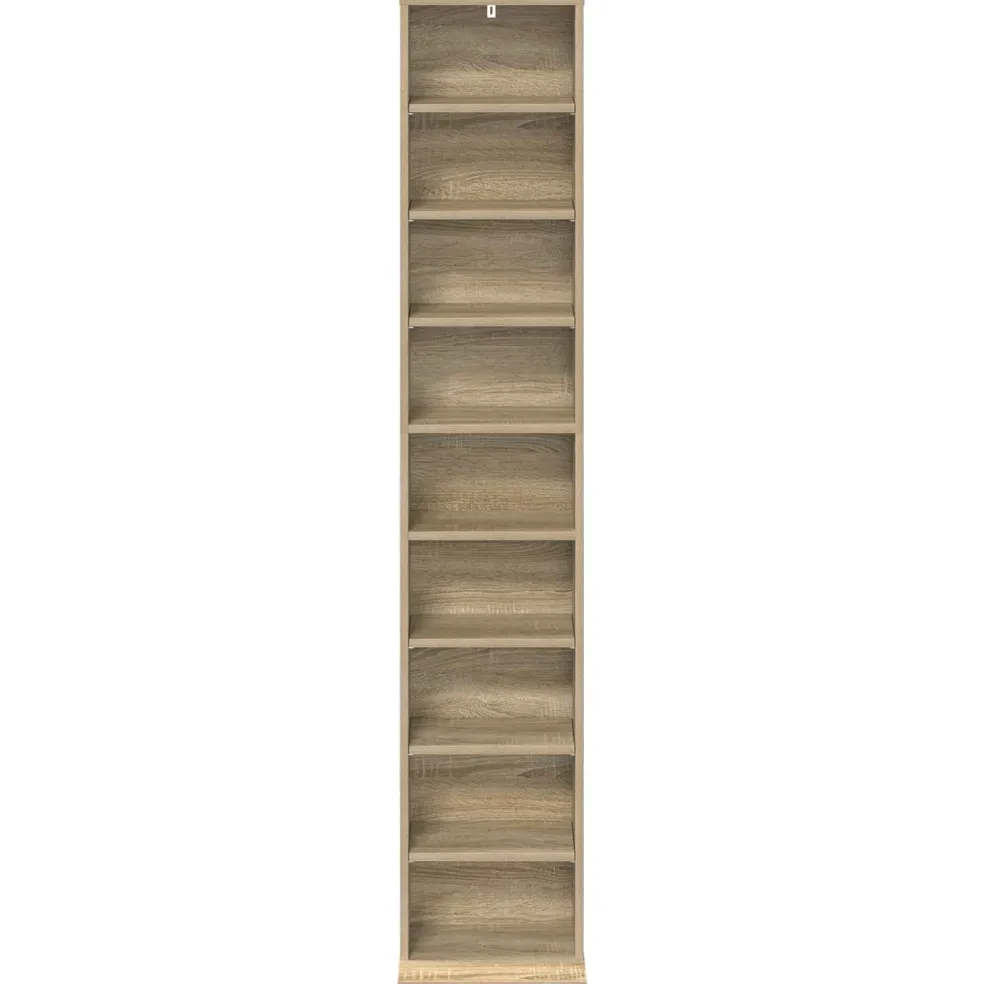 vidaXL CD Kast Sonoma Eiken 33 x 23,5 x 175 cm Bewerkt hout