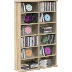 vidaXL CD Kast Sonoma Eiken 60 x 17 x 92 cm Bewerkt hout